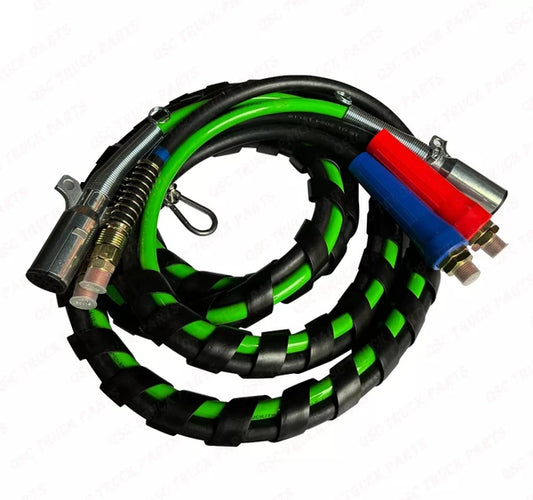 3-in-1 ABS Air Line Hose Electric Cable Set for Semi Truck Tractor 15Ft