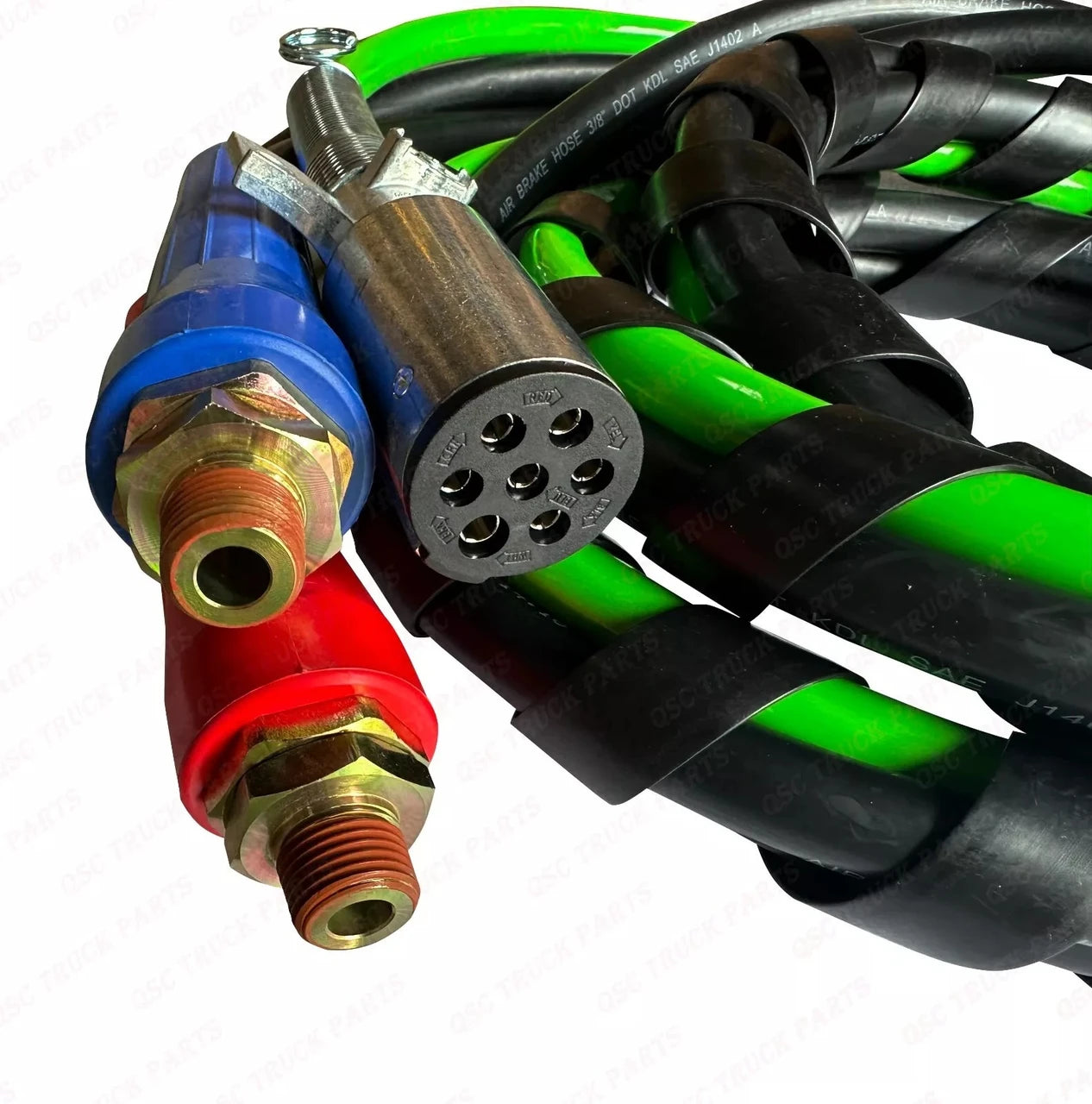 3-in-1 ABS Air Line Hose Electric Cable Set for Semi Truck Tractor 15Ft