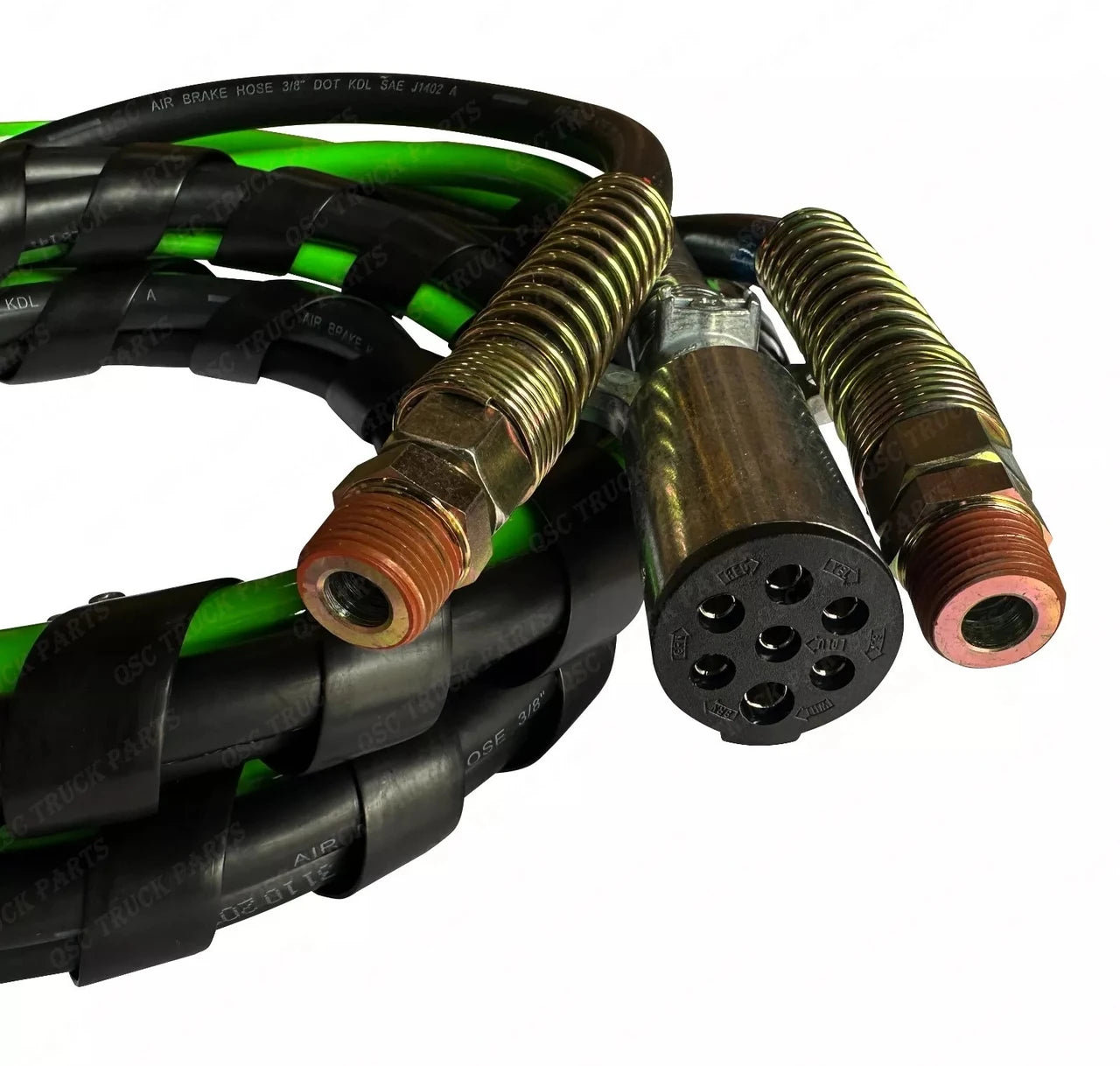 3-in-1 ABS Air Line Hose Electric Cable Set for Semi Truck Tractor 15Ft