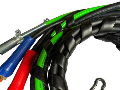 3-in-1 ABS Air Line Hose Electric Cable Set for Semi Truck Tractor 15Ft