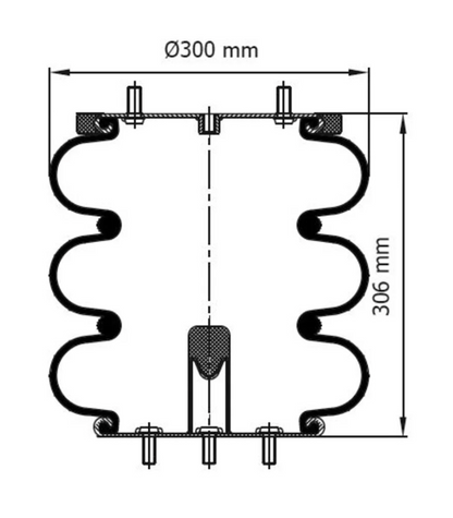 Heavy-Duty Triple Convoluted Air Spring Suspension Bag
